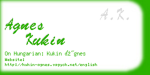 agnes kukin business card